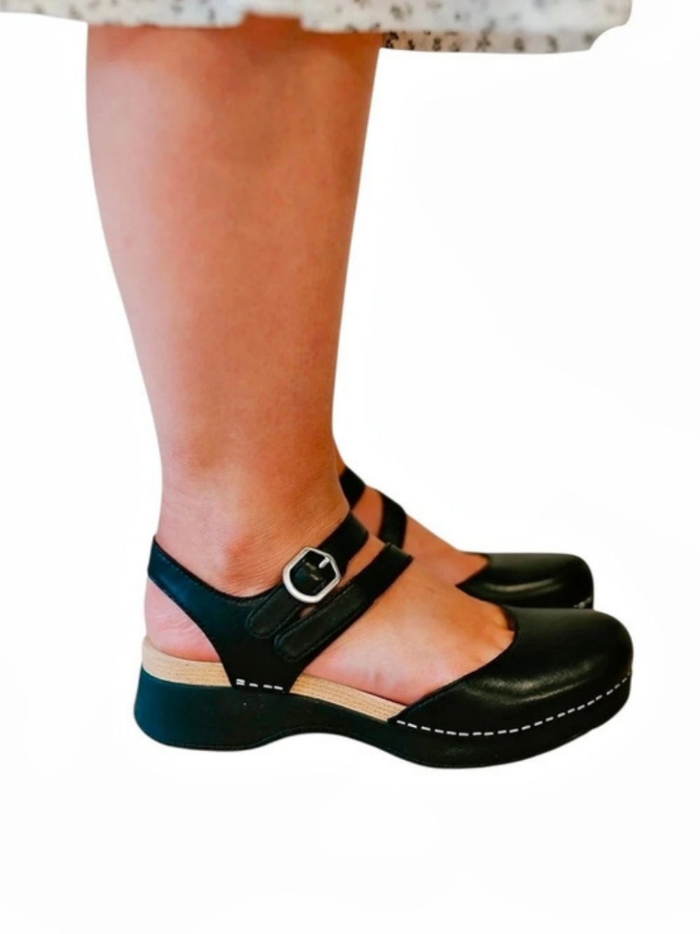 Dansko Rissa Black Women's Closed Toe Nappa Leather Mary Jane Sandals EU 36